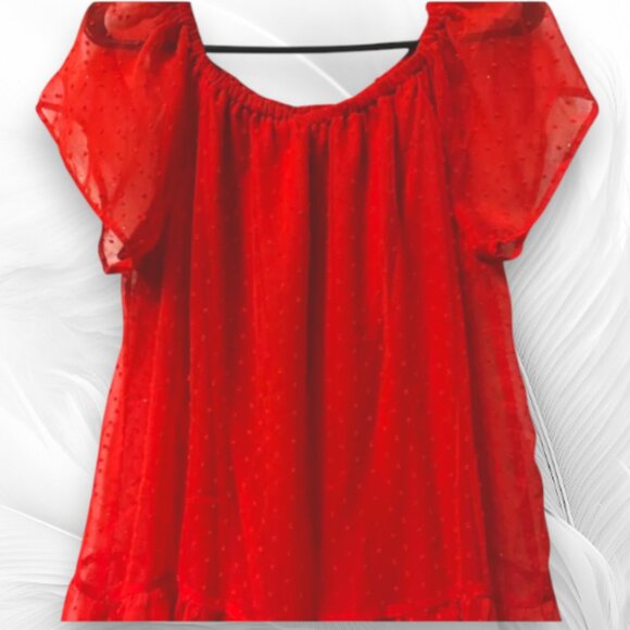 Wrapper Women’s Red Summer Chiffon Overlay Dress With Lining Size: M - Picture 3 of 8